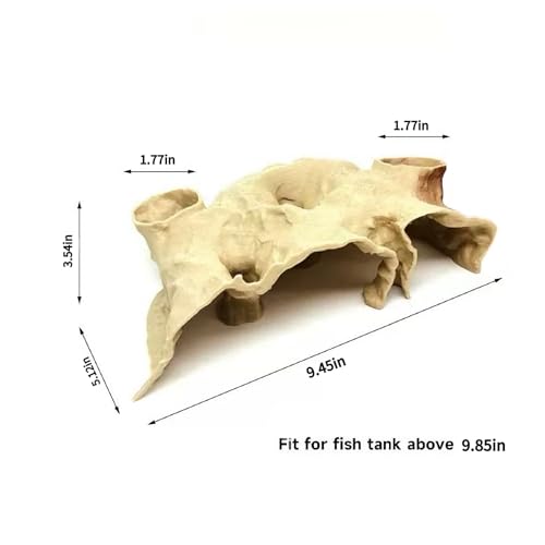3D Printed Large Aquarium Cave for Fish Tank, Natural Under Gravel Underground Tunnel Hideout for Corydoras, Kuhli Loach, Clown Loach and Betta