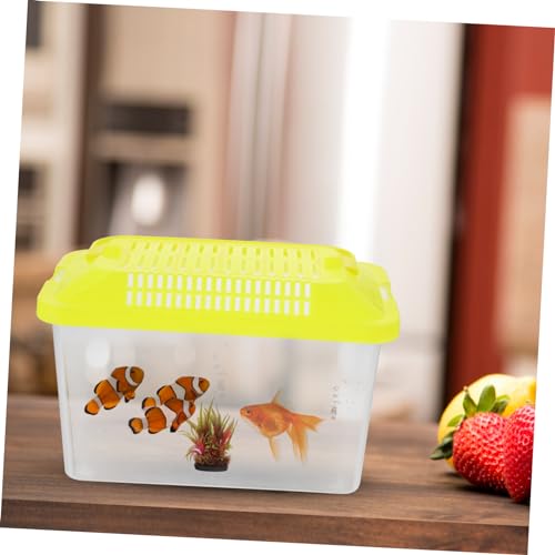 FRCOLOR 2pcs Travel Size Turtle Tank Reptile Feeding Tank Plastic Aquarium Cage Breeding Box - color: Multix2pcs, size: 15x11cmx2pcs