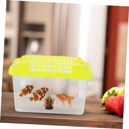 FRCOLOR 2pcs Travel Size Turtle Tank Reptile Feeding Tank Plastic Aquarium Cage Breeding Box - color: Multix2pcs, size: 15x11cmx2pcs