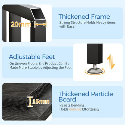 METYERRY 40-50 Gallon Fish Tank Stand with Power Outlet,Adjustable Shelf | 3 Tier Storage,660 LBS Heavy Duty Steel Frame, Fits Fish Reptile and Turtle Tanks, Stable Home Aquarium Setup - color: Black, size: 40-50gallon