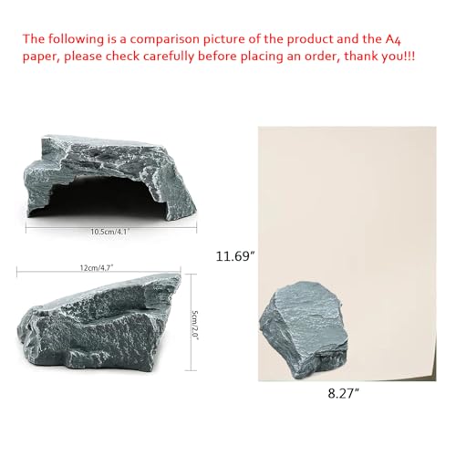 MINYULUA Reptile Cave Resin Hiding Habitatfor Small Reptiles | Aquarium Fish Hideout Shelter for Lizards, Made of Resin, Decor Ornament, Sturdy and Durability, Easy to Clean