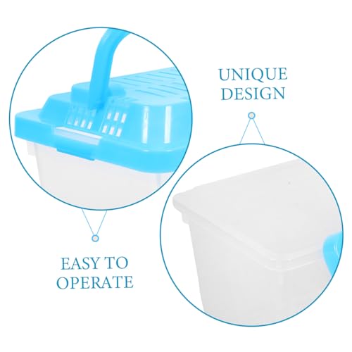 Portable Turtle Feeding Box Transparent Reptile Habitat for Turtles Easy Aquarium for Pet Transport Travel - size: 13.00X9.00X9.00cm