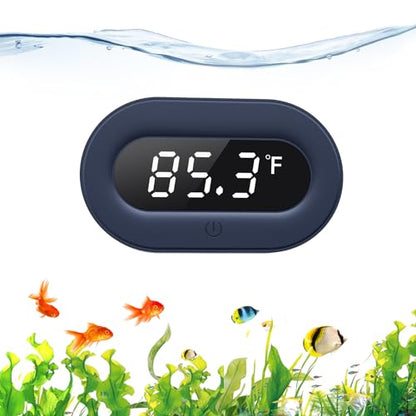 PAIZOO LED Digital Fish Tank Thermometer Stick on Highly Accurate ±0.9℉ | Replaceable Battery, Refresh Every 5s, Wireless Digital Thermometer for Fish Tank, Freshwater and Saltwater, White Display - size: White Display