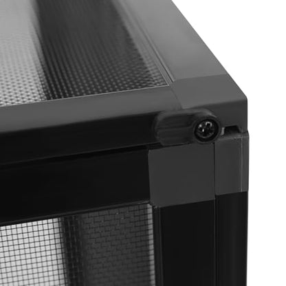Reptile Terrarium, Micro Habitat Terrarium Enclosure with Fine Mesh Strong Locking Latch Removable Top Mesh Anti-Climbing Threshold & Good Ventilation Aluminum Screen Habitat for Reptiles and Insects