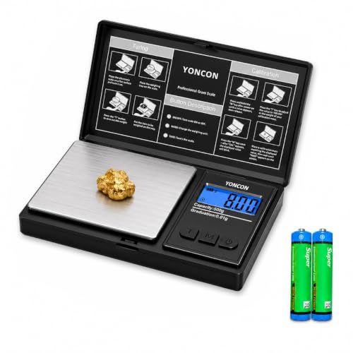 Gram Scale- 500g Ultra-Precise Digital Scale .01 Gram Accuracy for Jewelry, Diamonds, Gold & Silver, Portable Pocket Scale with LCD Display, Tare Function - Perfect for Jewelers & Collectors