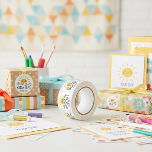 1000Pcs Happy Sun Thank You Stickers, Packaging & Envelope Seals | 1000Pcs happy sun thank you stickers; self-adhesive accents for packaging, envelopes, crafts, gifts, or parties. - color: 1000pcs- Sun Thank You Labels