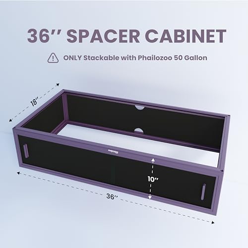 Reptile Terrarium 36" Spacer Cabinet, Snake Tank Accessories Spacer, Only for Phailozoo 50 Gallon Reptile Enclosure, Reptile & Amphibian Enclosure Terrarium Stand, 36" W X 18" D X 10" H - color: Royal Purple, size: 36x18x10 inch