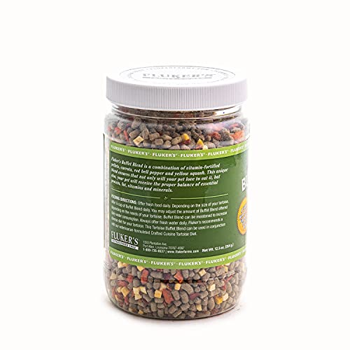Fluker's Buffet Blend Tortoise Diet, Veggies with Fortified Pellets, 12.5 oz