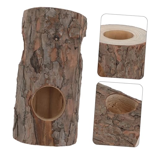 Generic Natural Pine Wood Reptile Hideout Hollow Log Shelter Smooth Surface and Easy Maintenance for Lizards and Turtles in Aquarium Driftwood Centerpieces or Terrarium