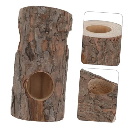 Generic Natural Pine Wood Reptile Hideout Hollow Log Shelter Smooth Surface and Easy Maintenance for Lizards and Turtles in Aquarium Driftwood Centerpieces or Terrarium