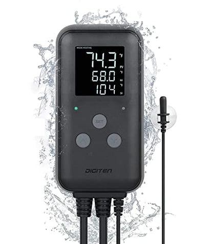 Greenhouse Temperature Controller Digital Waterproof Thermostat for Home Brewing, Fermentation, Breeding, Incubation, Terrarium, Heating & Cooling, 110V 10A 1100W