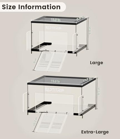Turtle Basking Platform for 10-13 Inchs Wide Aquariums - Last Long Stainless Steel Supports & Mesh, Non-Slip Ramp for Aquatic Turtles, Turtle Tank Accessories(Large) - size: Fit 10-13 Inchs Wide