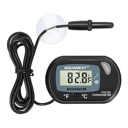 AQUANEAT Aquarium Thermometer, Fish Tank Thermometer, Digital Temperature Test, with Large LCD Display (1 Pack) - size: 1 Pack