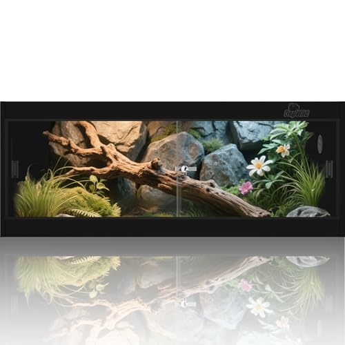 20 Gallon PVC Reptile Enclosure, RepWild 30"x12"x12" Terrarium/Tank with Heavy-Duty Screen Top, Glass Sliding Doors & Lock for Bearded Dragons, Ball Python, Geckos, Lizards - size: 30"W x 12"D x 12"H