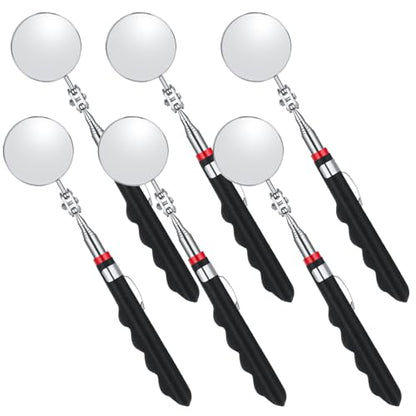 6 Pcs Telescoping Inspection Mirror 30 Inch Mechanical Mirror Tool | Retractable Under Vehicle Inspection Mirror,Car Visual Reflector Detection Mirror Repair Tool