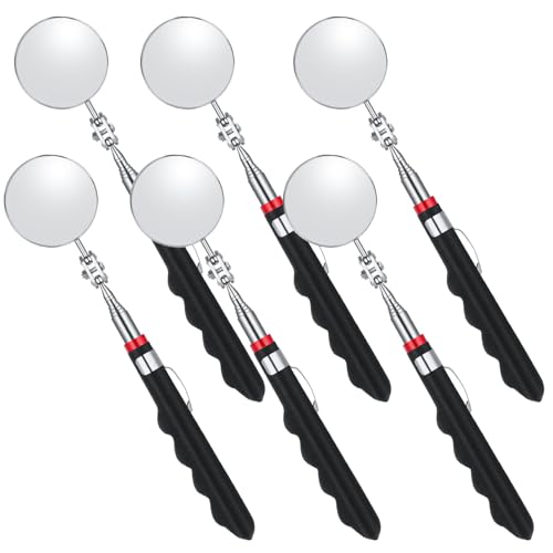 6 Pcs Telescoping Inspection Mirror 30 Inch Mechanical Mirror Tool | Retractable Under Vehicle Inspection Mirror,Car Visual Reflector Detection Mirror Repair Tool