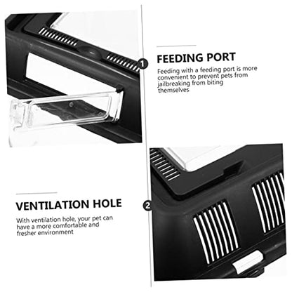 Happyyami Climbing Reptile Breeding Box Turtle Transport Carrier Handle Reptile Travel Carrier Spider Enclosure Animal Tank