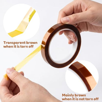 High Tape, 4 Rolls Heat Transfer Tape Heat Resistant Tape High Temp No Residue for Sublimation, Heat Press Electronics, Soldering, Max Temp 480℉/250℃, 10mm x 33m(108ft)