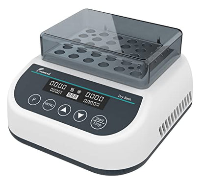 DB100C Dry Bath Incubator, 1.5ml x35 Programmable | Digital thermostatic block heater, heating&cooling, RT-15℃ to 100℃, 9 programs, timer,1.5ml block, for lab incubation - size: 1.5mlx35( Hot&Cold)