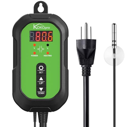 Digital Heat Mat Thermostat Controller for Seed Germination, Reptiles and Brewing Breeding Incubation Greenhouse, 40–108 ºF 1000W for Seedlings, Germination, Incubation and Fermentation - color: Thermostat Controller