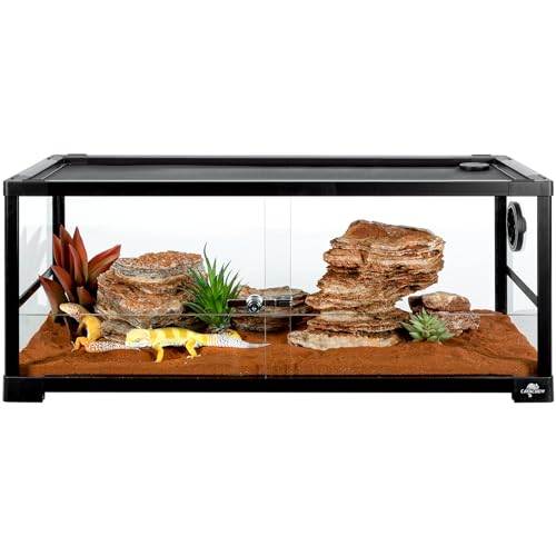 20 Gallon Reptile Tank, 30" x 12" x 12" Reptile Terrarium, Top Screen Ventilation, Sliding Door, Cable & Fogger Pass, Glass Enclosure for Bearded Dragon, Lizard, Gecko, Frog, Snake - size: 30" x 12" x 12"