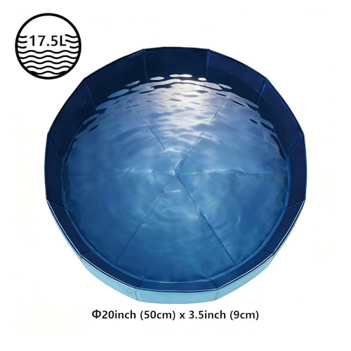 Foldable Pet Bath Pool, Collapsible Dog Bath Tub for Large & Small Dogs, Cats, Bearded Dragon, Portable Outdoor Swimming Pool for Camping, Washing Vegetables (Small Animal - Blue)