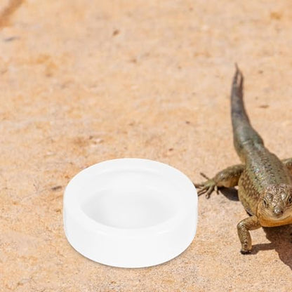 VANZACK 4pcs Reptile Food Dish Set Thick Feeding Bowls for Lizard and Reptiles Medium Round Shape Easy to Clean Stable Base for Food and Water Storage