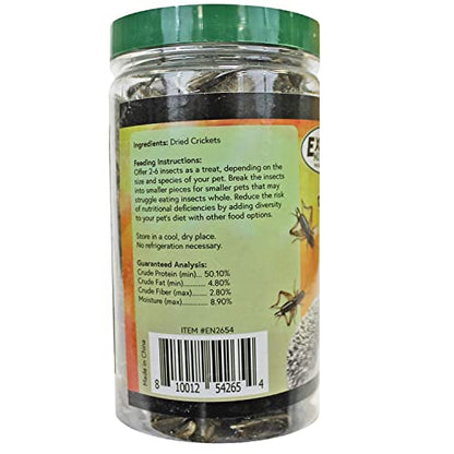 Cricket Crunch (1.6 oz) - All Natural Healthy High Protein Insect Treat - Chickens, Birds, Hedgehogs, Bluebirds, Reptiles, Sugar Gliders, Opossums, Skunks, Lizards, Fish, Turtles, Amphibians (1.6 oz)