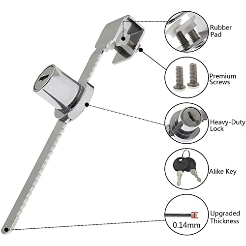 Cabinet Locks,Drawer Lock,Mailbox Lock,Sliding Glass Door Ratchet Lock with 2 Keys for Reptile Vivarium Terrarium Showcase Display Cabinet,Length 146mm (Color : Length 120mm)