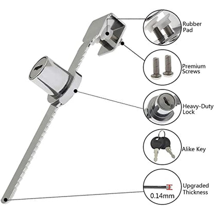 Cabinet Locks,Drawer Lock,Mailbox Lock,Sliding Glass Door Ratchet Lock with 2 Keys for Reptile Vivarium Terrarium Showcase Display Cabinet,Length 146mm (Color : Length 120mm)