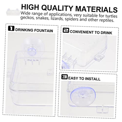 Beavorty 1pc Lizard Feeding Bowl Suction Cup Reptile Feeder Reptiles Reptile Water Bowl Reptile Gecko Feeder Dish Bowl Worm Dish Reptile Bowl Terraium Bowl Gecko Drink Acrylic Suction Basin