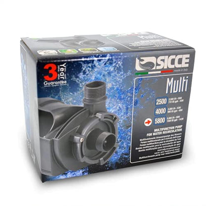 Sicce Multi Quiet 5800 Submersible Water Pump 1500 GPH Adjustable Flow for Aquariums, Pond, Water Garden & Hydroponics - size: 1500 GPH