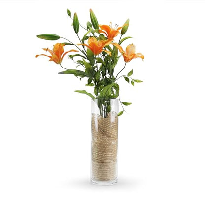 WGVI Quality Thick Weighted Clear Cylinder Glass Vases, 4" W x 12" H, Flower Arrangement Floating Candle Holders Wedding Centerpieces Terrarium Planter Floral Countertop Storage Container, 1 Piece - size: 4"x12"H