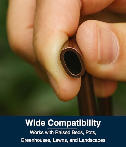 DBR Tech® 1/4 Drip Irrigation Tubing, 200 Feet, Flexible PVC Plastic Drip Irrigation Hose for Gardening, Misting, Hydroponics and DIY Landscape Garden Projects, Blank Distribution (200ft, Brown) - color: Brown, size: 200ft
