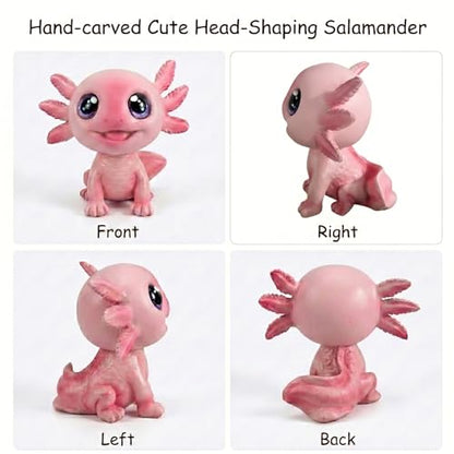 Axolotl Gifts for Girls, 6" Axolotl Figurine Bobblehead Cute Resin Desk Ornament for Home Office Garden Decor, Axolotl Gift for Women Men (Style-1)