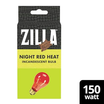 Zilla Incandescent Bulb, Night Red, Ideal for Nocturnal Reptile Species - size: 150 Watts, style: Night Red