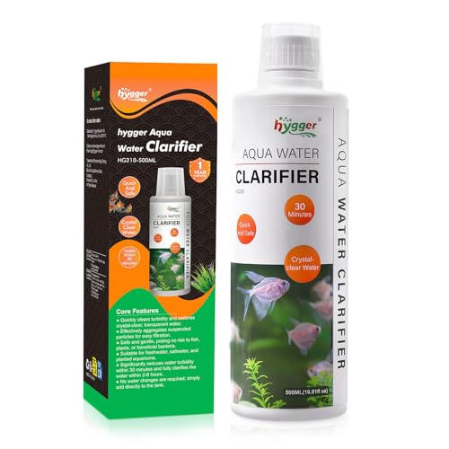hygger Aquarium Water Clarifier, Water Clarifier for Fish Tank, Clears Cloudy Water for Freshwater and Saltwater Tanks, 500 ML - size: 500 mL