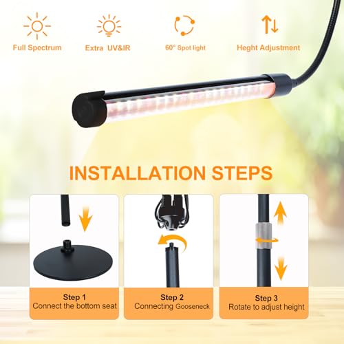 4Head Desk Grow Light, Tabletop LED Grow Lights for Indoor Plants for Bonsai, Seed Starting, Succulents, 36 Watt Power Draw, 4/8/12/16/20H Timer, 16"-24" Height Adjustable - size: 4Head Tabletop(36W)