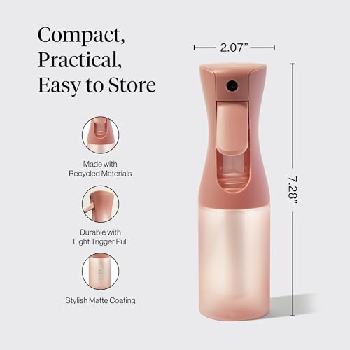 Kitsch Continuous Spray Bottle for Hair – Terracotta, 150ml | Fine Mister Spray Bottle & Water Spray Bottle – Recycled Hair Spray Bottle – Spray Bottles for Cleaning, Styling, & More - color: Terracotta