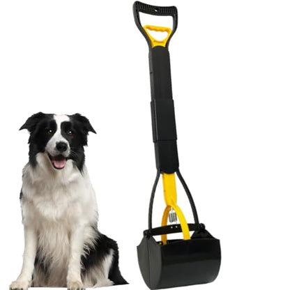 ienjoyed Dog Pooper Scooper for Large Medium & Small Dogs Heavy Duty,Long Handled Dog Poop Scooper for Grass,Durable Dog Poop Pick Up Tool (Yellow) - color: Yellow