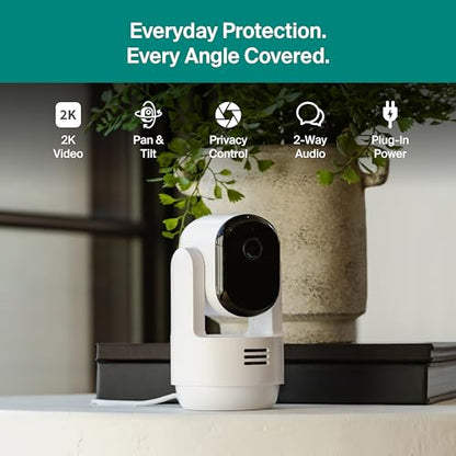 Arlo Essential Indoor Pan Tilt Zoom Security Camera 2K Wired - 1-Cam | 360° pan & 180° tilt; 2K pet camera; Auto motion tracking; Animal detection; Animated preview; 1-mo Secure plan incl. - size: 1 Camera - White, style: 30-Day Trial of Secure Plan