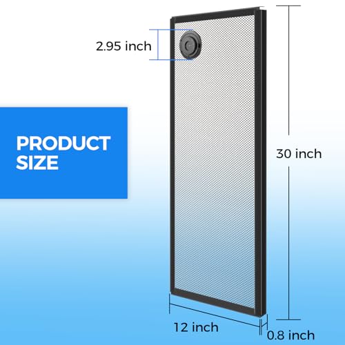 REPTI ZOO Terrarium Screen Cover with Cable Control for Reptile & Aquarium Tank, 30x12 inch Durable Steel Frame & Mesh Top for Reptile & Turtle & Fish Tank - size: 30x12 inch
