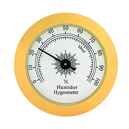 Analog Hygrometer, Round Glass Analog Hygrometer for Cigar Humidors, Accurate, Reliable, and Attractive Look