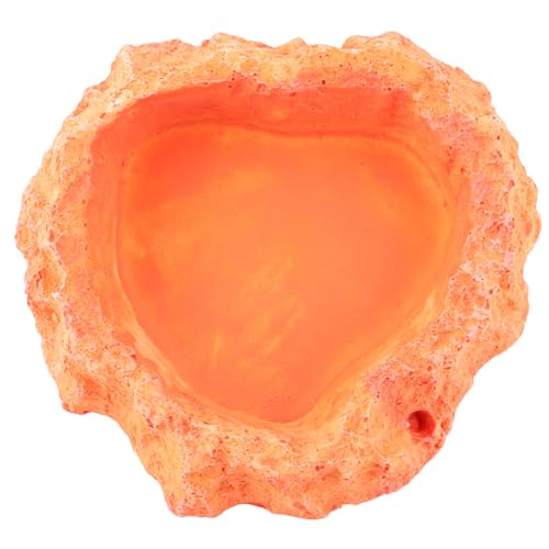Thickened Reptile Feeding Bowl with Skid Surface for Small Crawling Pets Odorless Food and Water Storage Container Easy-Clean Smooth Surface Lizard Turtle Feeder Dish Orange