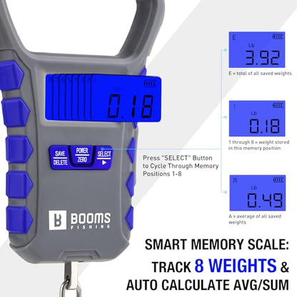 Booms Fishing Digital Fish Scale with Lip Gripper, 65lb Capacity, XW50 | Usb Charging, Lcd Display, 8 Memory Storage, Waterproof, Potrable Carry, One Hand Use, No Slip Grip, Fishing Tool Set - size: WIth fish gripper