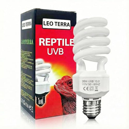 Leoterra Reptile UVB Light Bulb 26W 10.0, High Intensity UVB Light for Bearded Dragon, Veiled Chameleons & Adult Red-Eared Sliders in Large Terrarium, Powerful UVA UVB for Reptile - size: 26w 10.0