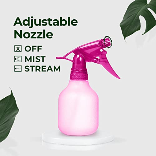 Rayson Empty Spray Bottle Refillable Container, Fine Mist Sprayer Trigger Squirt Bottle for Taming Hair, Hair styling, Watering Plants, Showering Pets (1 Pack, Pink) - color: Pink, size: 8 Ounces