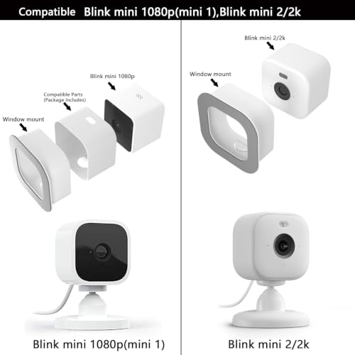 Window Mount for Blink Mini 2K+ / Mini Indoor Camera | Blink Camera Window Mount for Indoor/Outdoor Monitoring , No Reflection , No-Drill , Through Glass Use Blink Indoor Camera