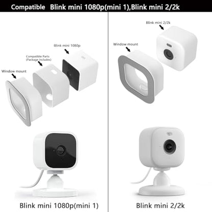Window Mount for Blink Mini 2K+ / Mini Indoor Camera | Blink Camera Window Mount for Indoor/Outdoor Monitoring , No Reflection , No-Drill , Through Glass Use Blink Indoor Camera