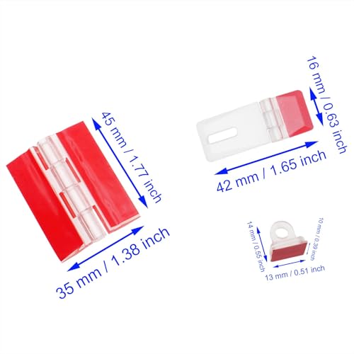 6PCS Self Adhesive Acrylic Hinge and Latch Buckles Small Transparent Piano Hinge for DIY Clear Containers and Aquarium Lid